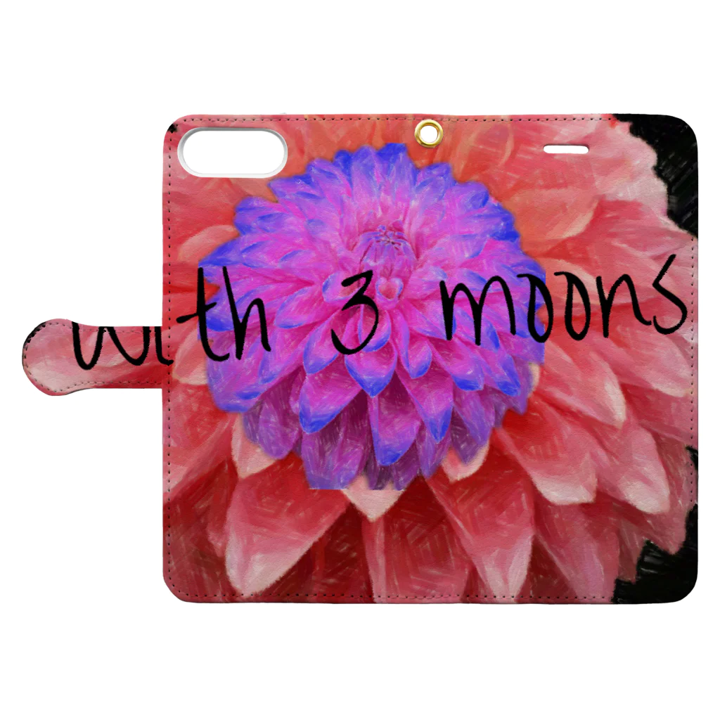 w3mのDAHLIA Book-Style Smartphone Case:Opened (outside)