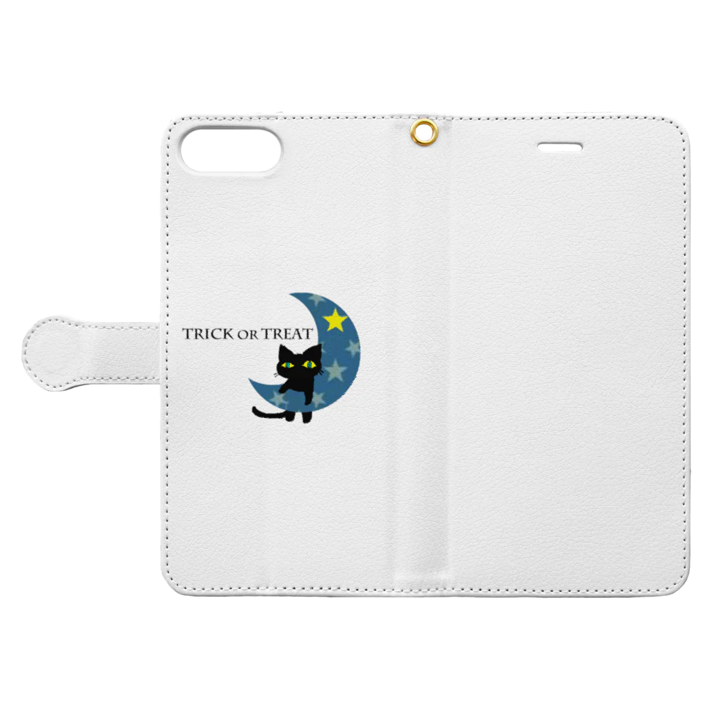 lifejourneycolorfulの黒猫 Book-Style Smartphone Case:Opened (outside)