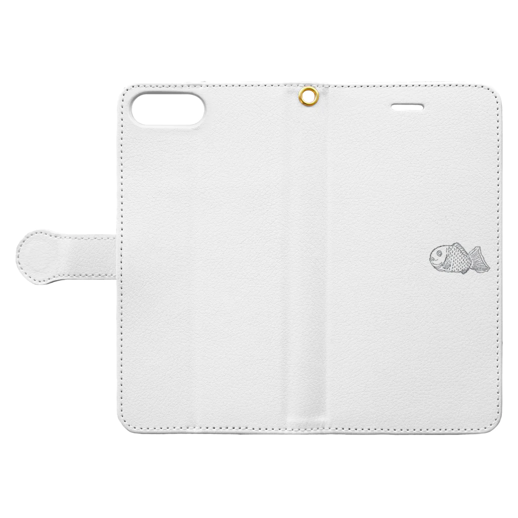 dekodeko_8888の無機質なタイヤキさん Book-Style Smartphone Case:Opened (outside)