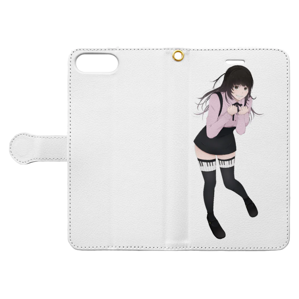 明日やりますのゆめかわ女子 Book-Style Smartphone Case:Opened (outside)