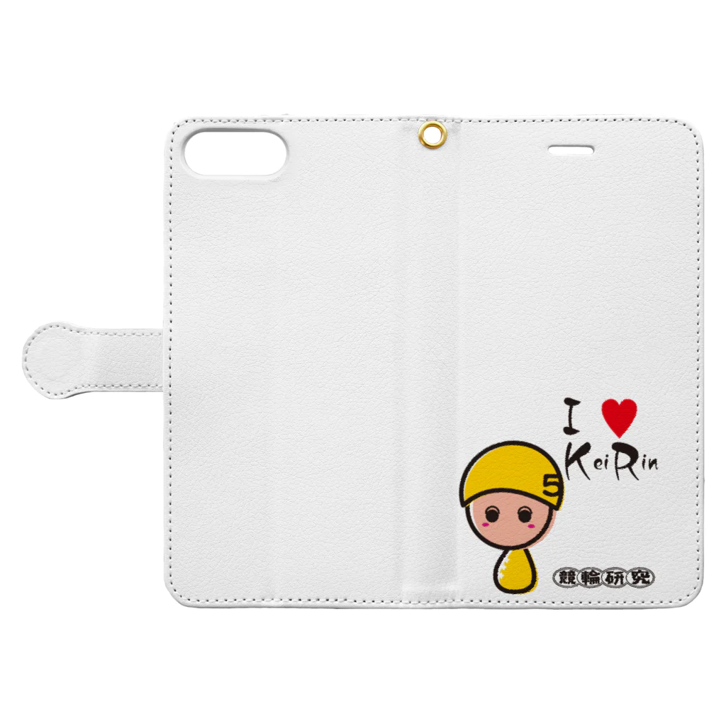 競輪研究の研究公式アイテムです。 Book-Style Smartphone Case:Opened (outside)