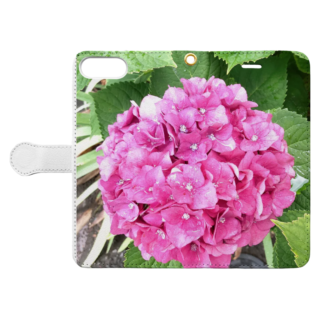 フラワーライフ💐🌹の紫陽花✨ Book-Style Smartphone Case:Opened (outside)