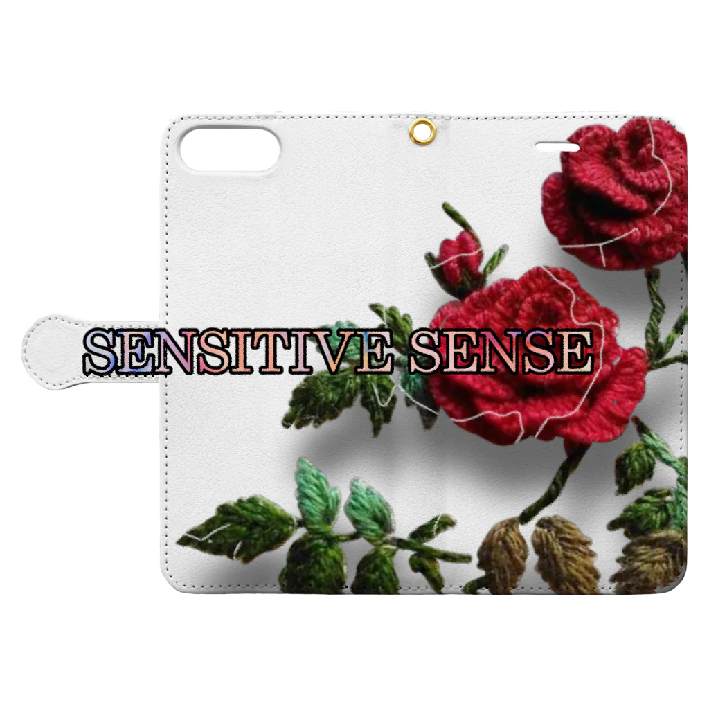 Sensitive Senceのばら Book-Style Smartphone Case:Opened (outside)