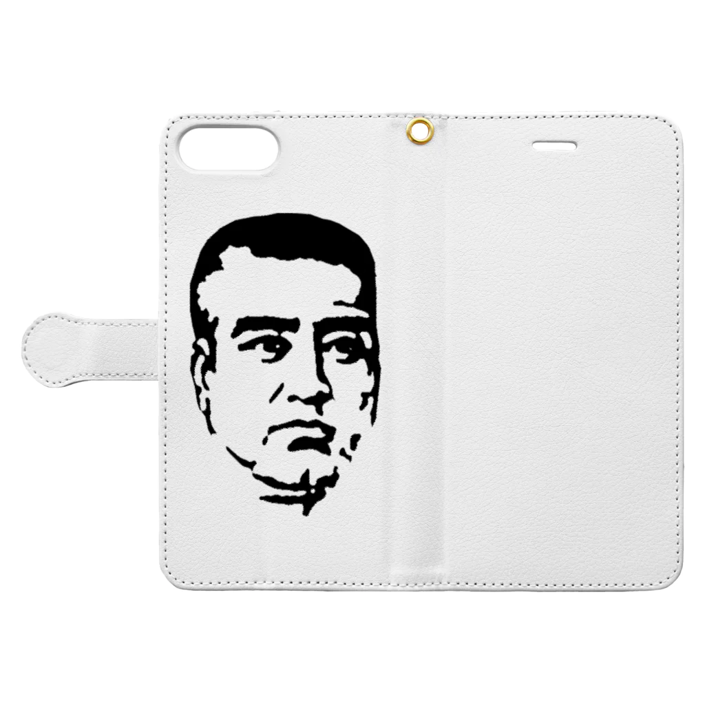 贔屓屋のsimple saigo-don Book-Style Smartphone Case:Opened (outside)