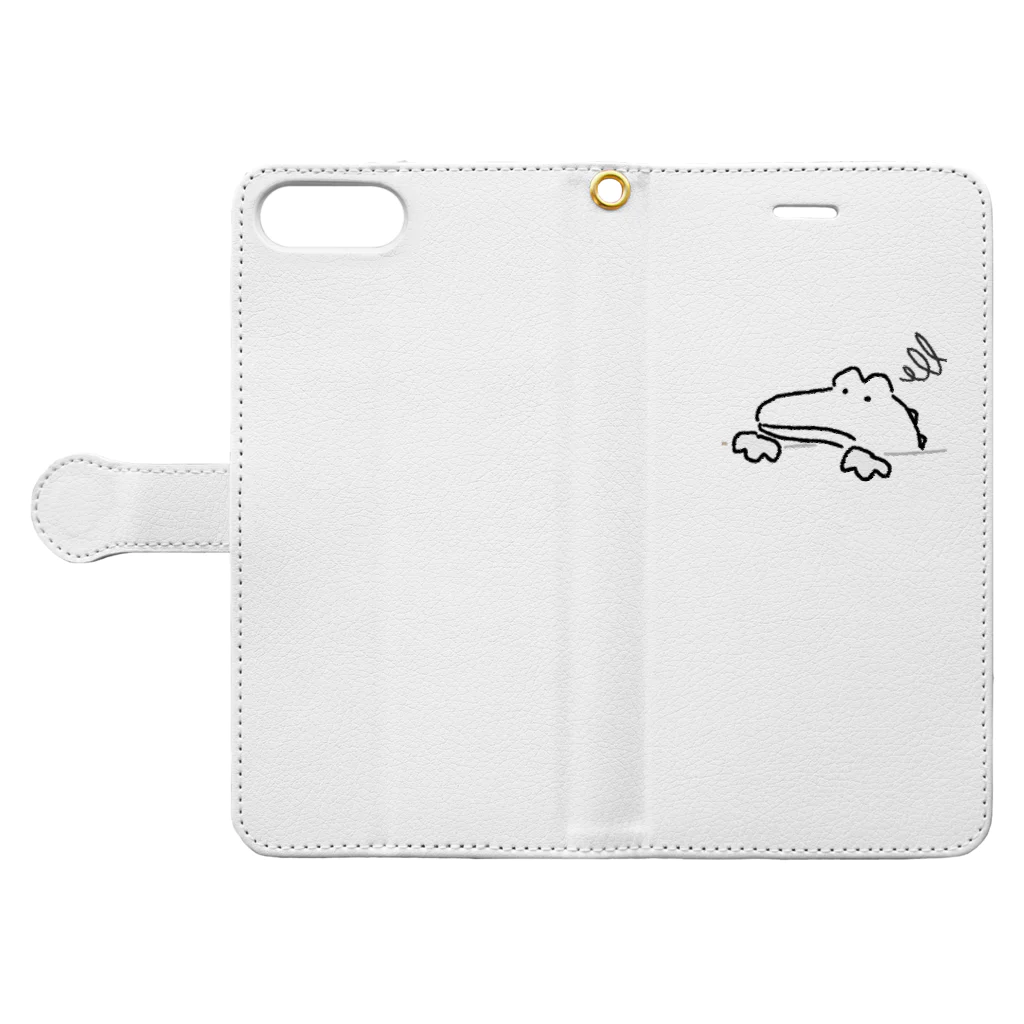 takeと助手のTシャツ屋さんのNOZOKUワニさん Book-Style Smartphone Case:Opened (outside)