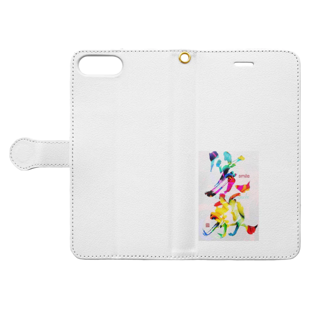 aya4548kaの笑顔で過ごそう Book-Style Smartphone Case:Opened (outside)