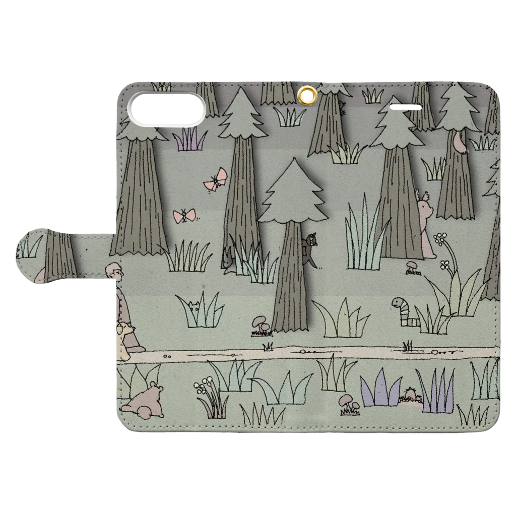 YOSHIKAZ KAWAKAMIのindyくんのお散歩 Book-Style Smartphone Case:Opened (outside)