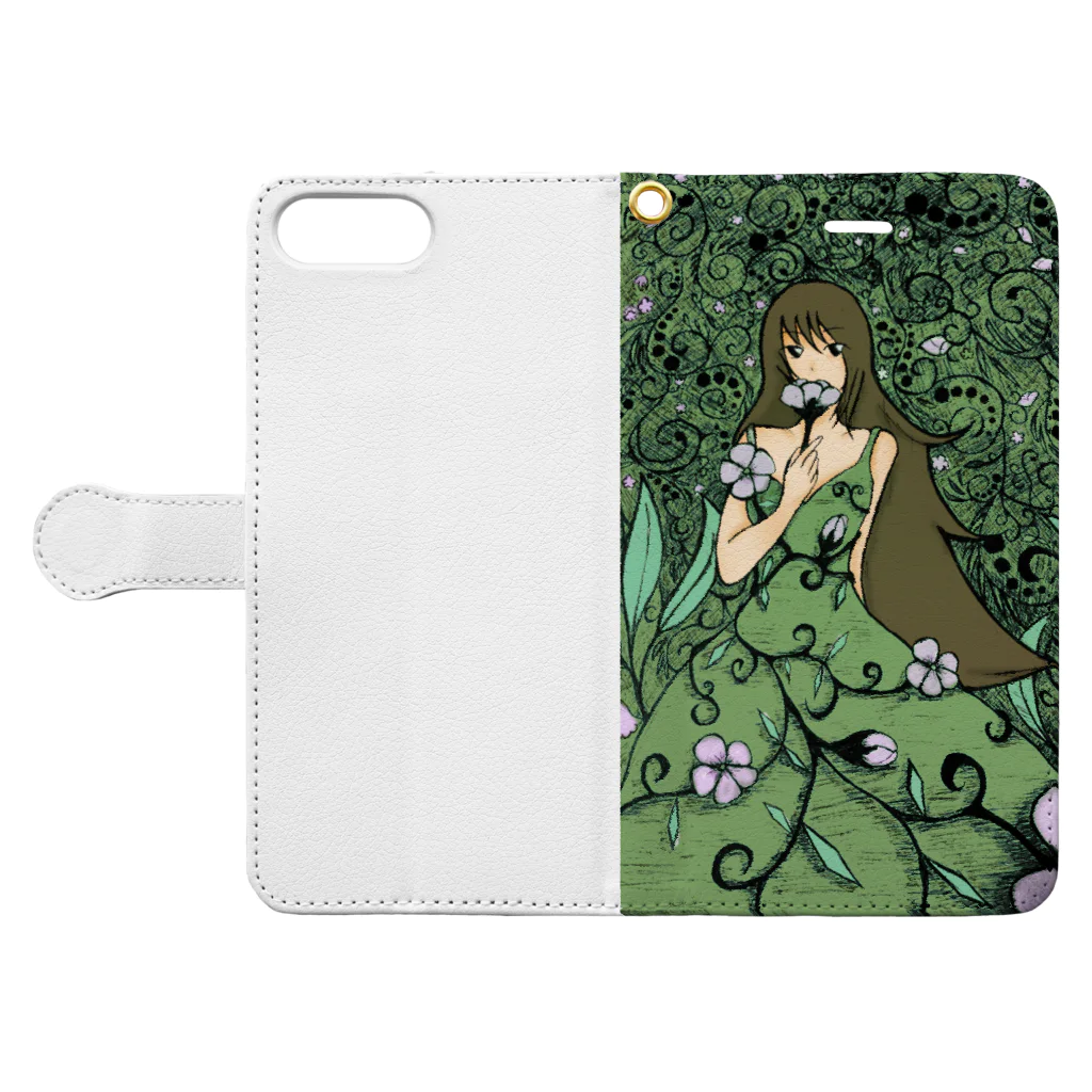 yumeututuの花の妖精 Book-Style Smartphone Case:Opened (outside)