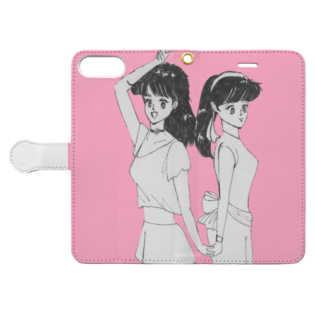 ひよこ工房のいつまでも一緒！ Book-Style Smartphone Case:Opened (outside)