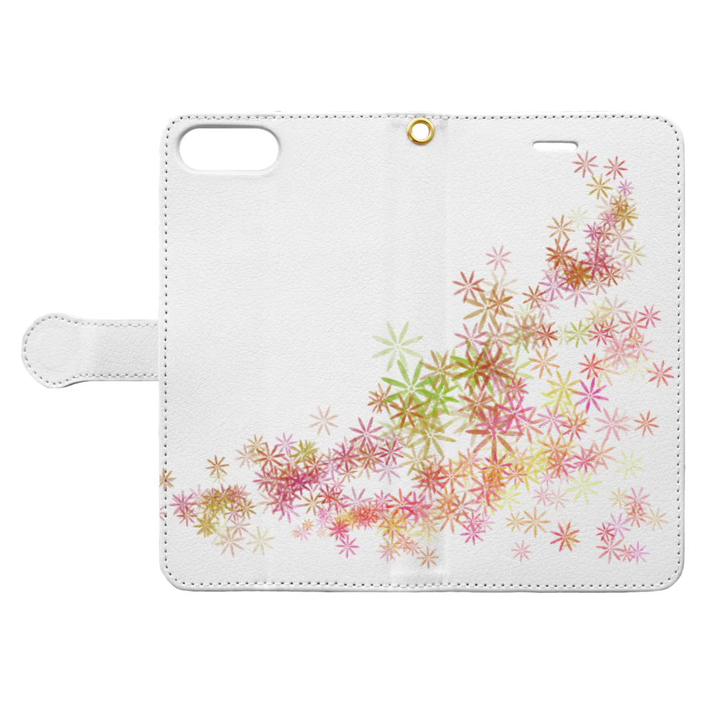 TOMO工房の花花花 Book-Style Smartphone Case:Opened (outside)