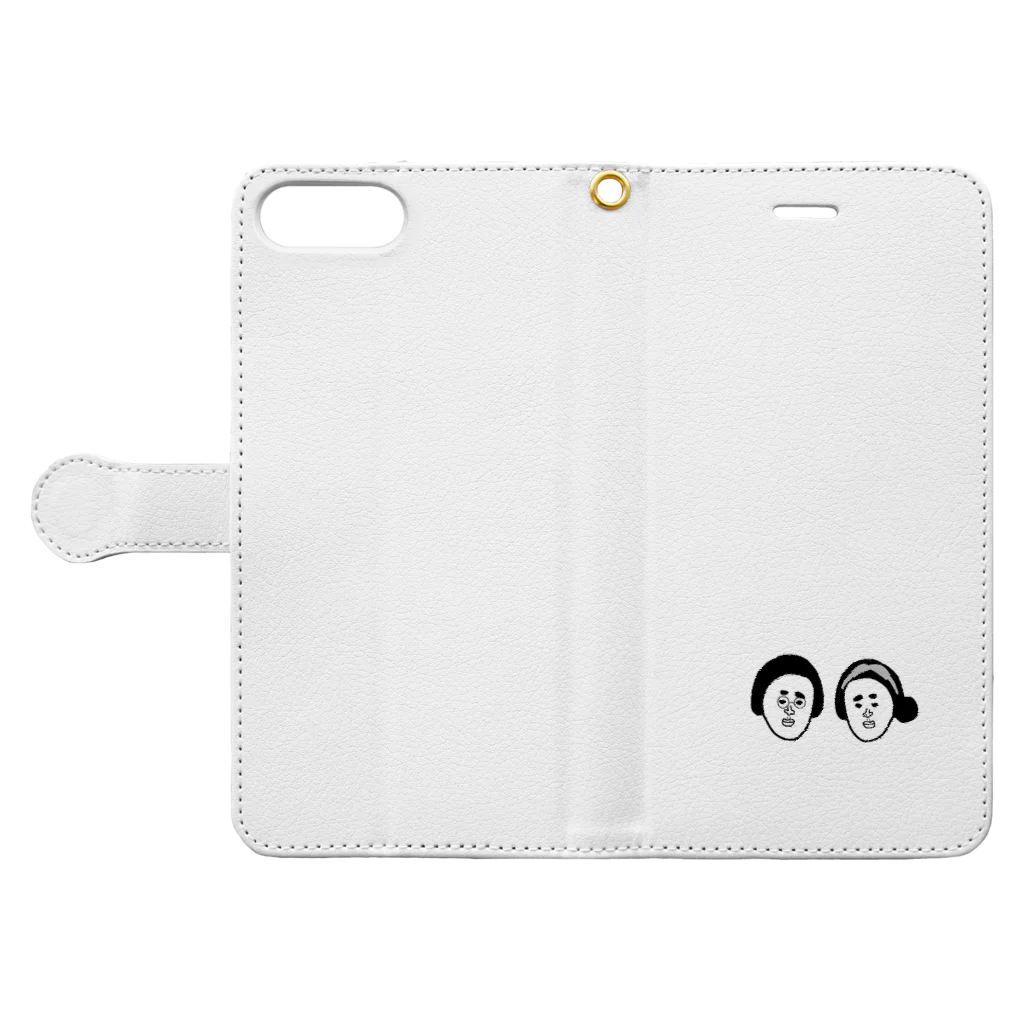 8moonの黒豆アベック Book-Style Smartphone Case:Opened (outside)