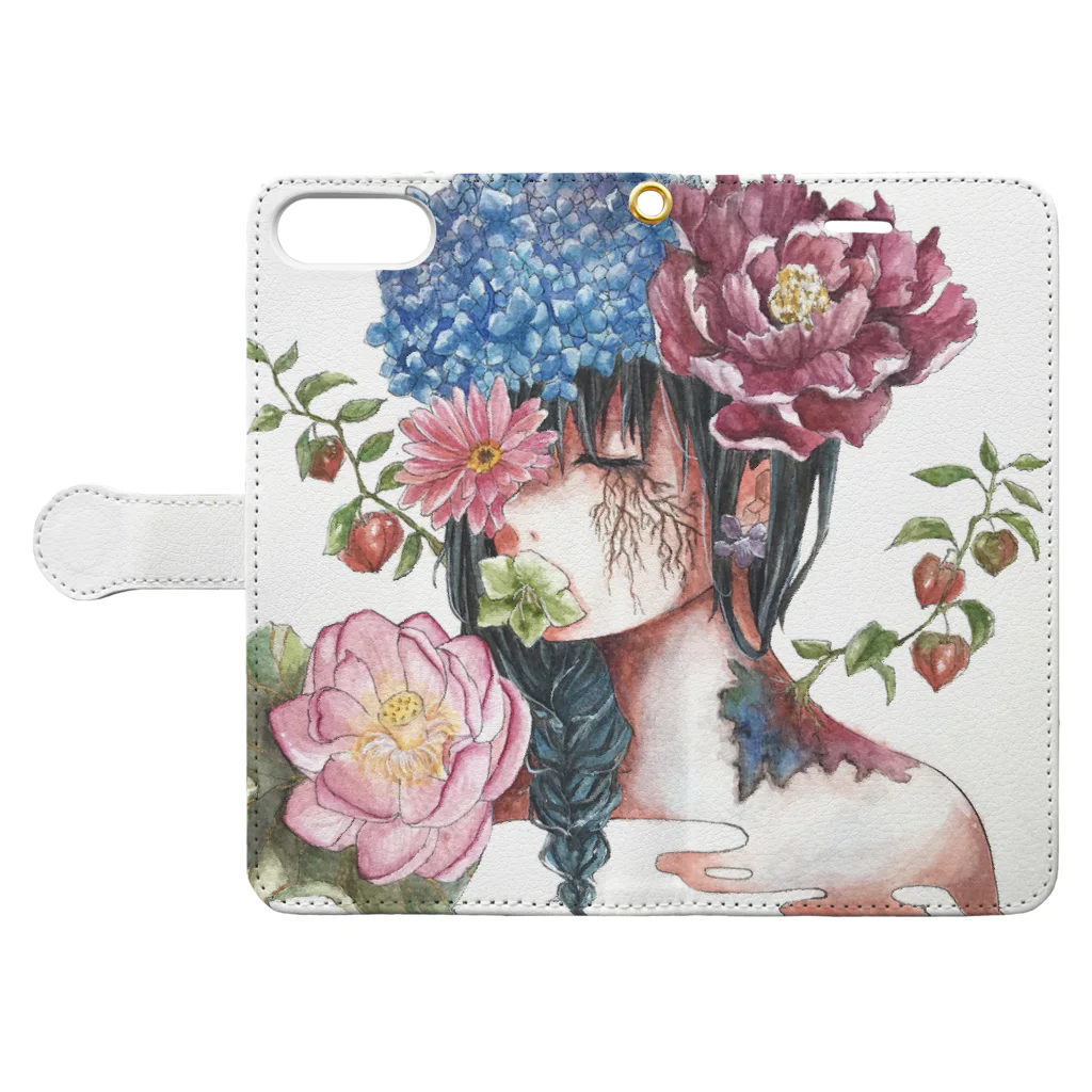 ローズルの花を吐く Book-Style Smartphone Case:Opened (outside)