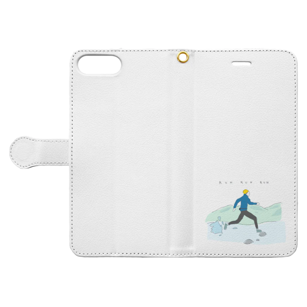 73backpackerのRUN RUN RUN Book-Style Smartphone Case:Opened (outside)