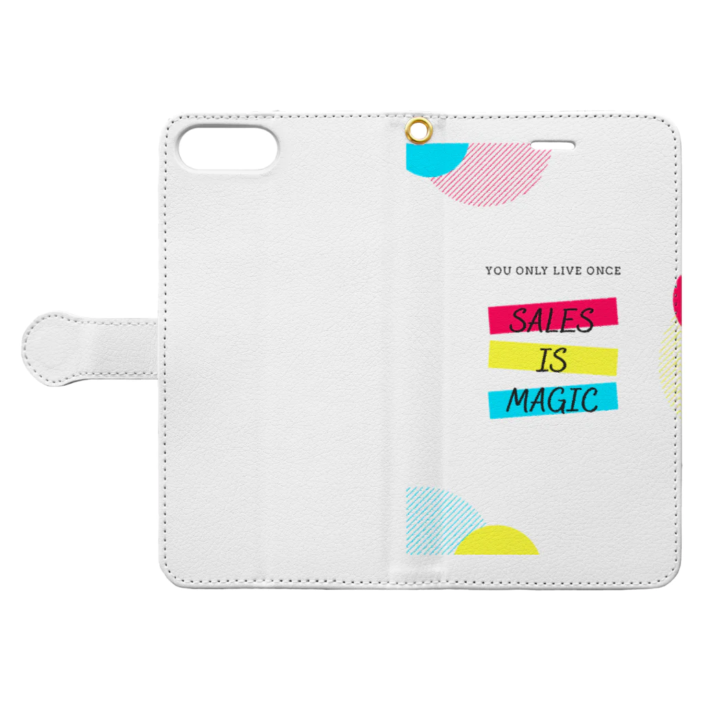 営業マン・サトー@真のポジティブシンキングの🌈SALES IS MAGIC🌈 Book-Style Smartphone Case:Opened (outside)