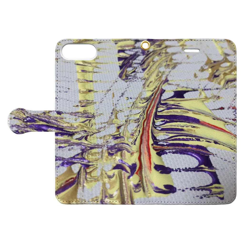 saina cafe のpowerful colour  Book-Style Smartphone Case:Opened (outside)