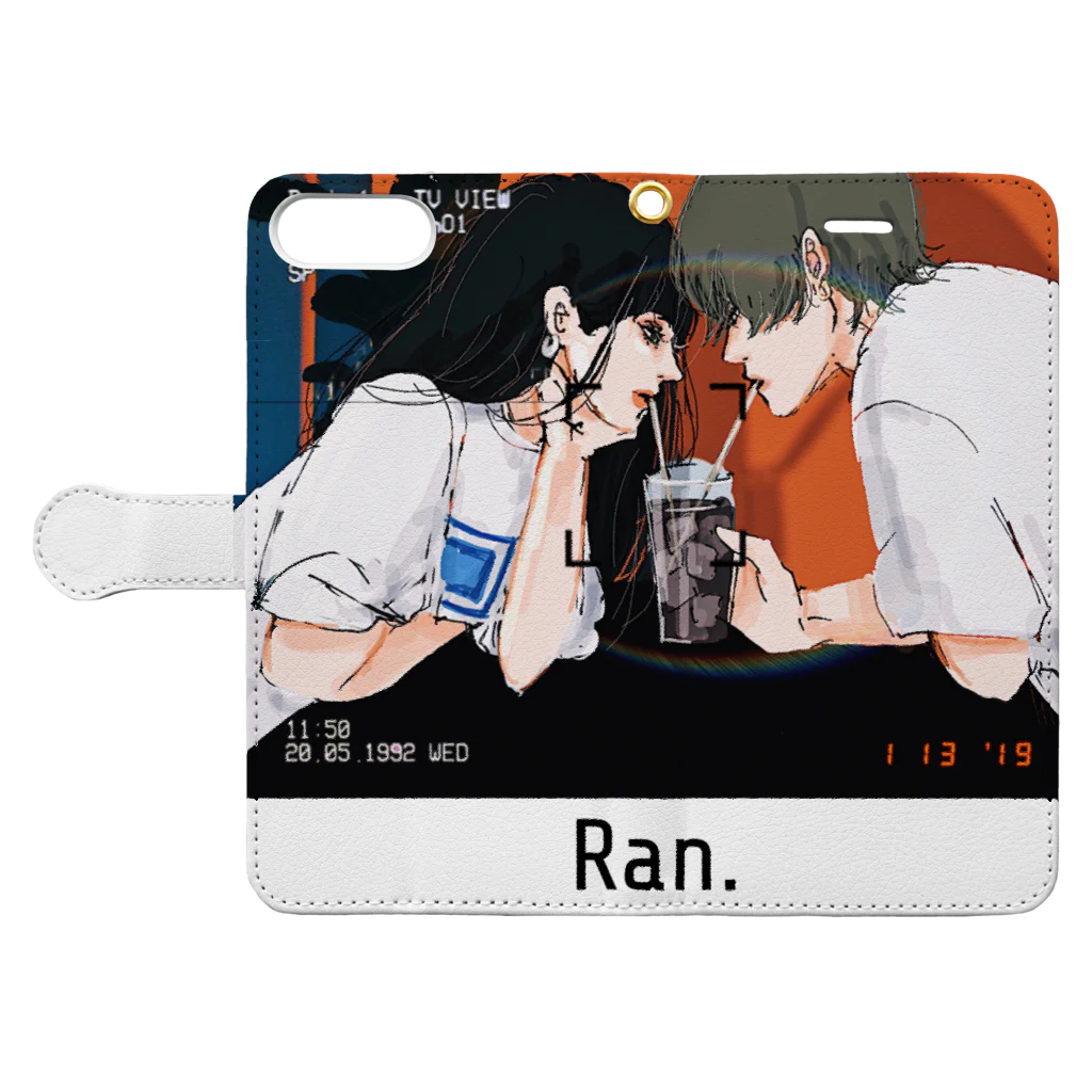 Ran.のCoffee time Book-Style Smartphone Case:Opened (outside)