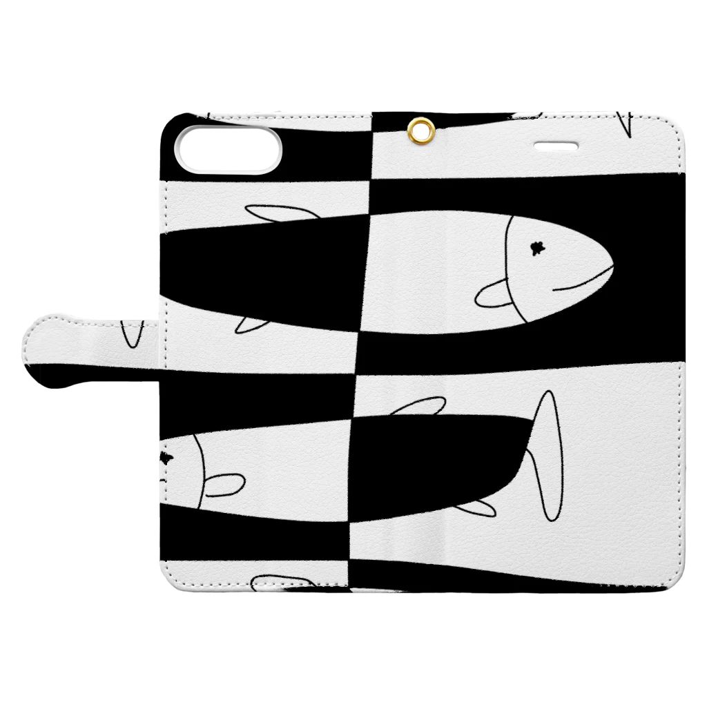 森と樅の不死身の魚たち Book-Style Smartphone Case:Opened (outside)