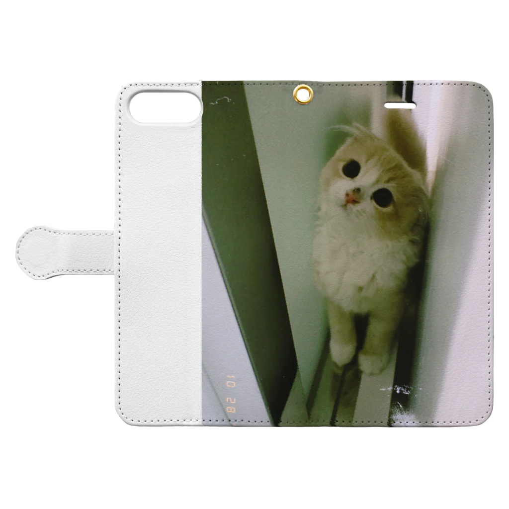 にゃんこの「めめたん」グッズの隙間 Book-Style Smartphone Case:Opened (outside)