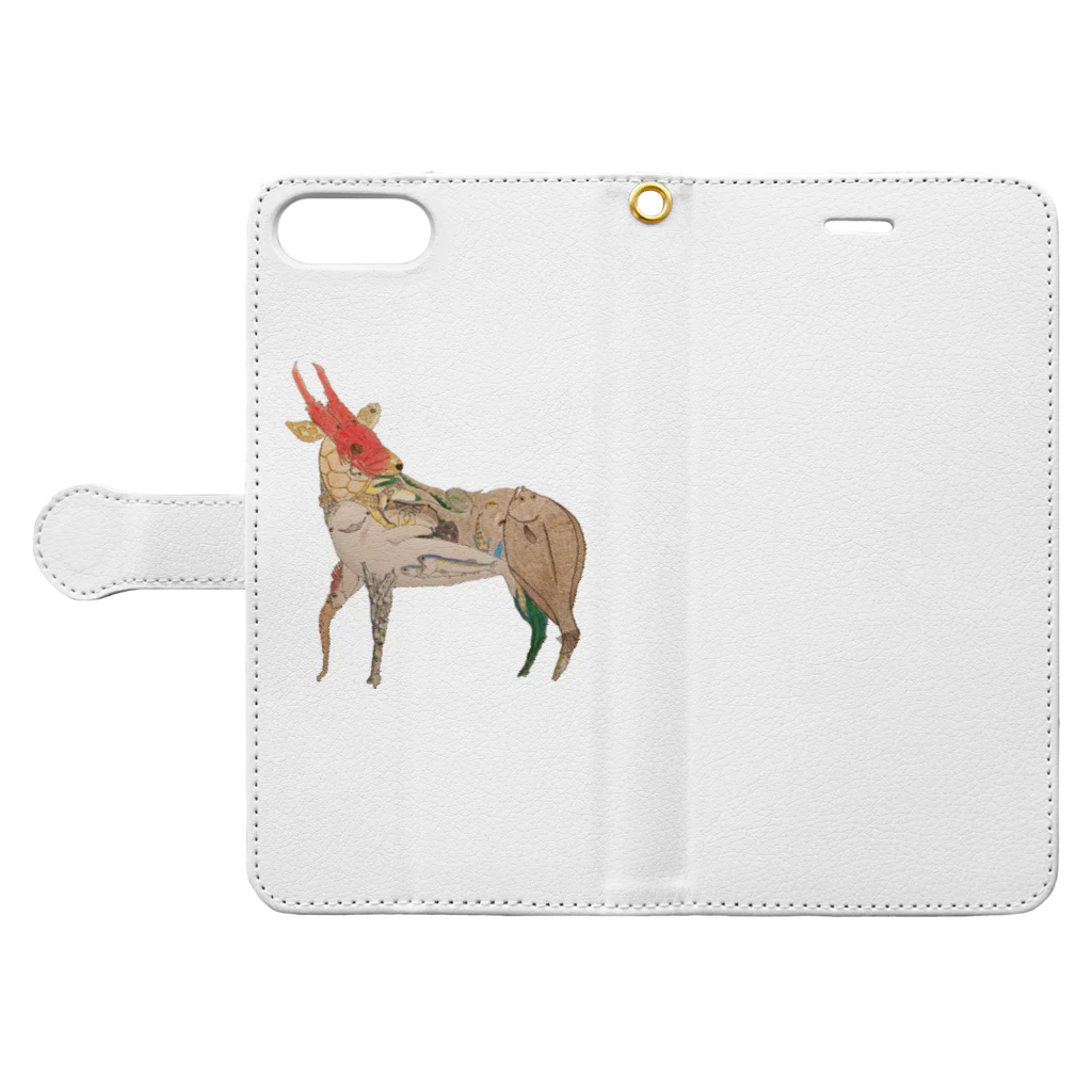 Basil the goatの生物多様性スマホケース② Book-Style Smartphone Case:Opened (outside)