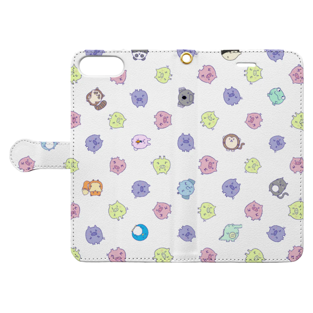 こぶたのこぶたと仲間たち Book-Style Smartphone Case:Opened (outside)