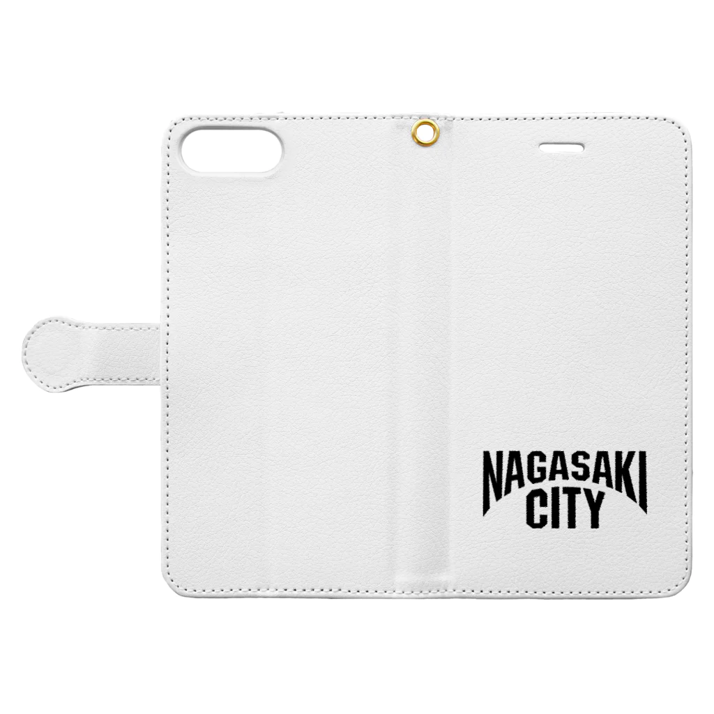 jimotyの長崎　NAGASAKI　ナガサキシティ Book-Style Smartphone Case:Opened (outside)