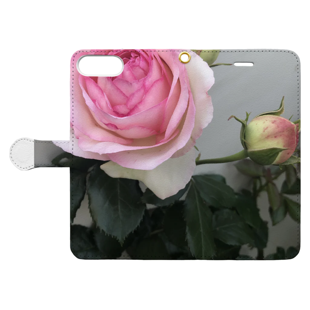 Glowの薔薇 Book-Style Smartphone Case:Opened (outside)