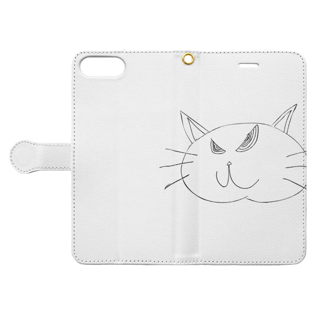 nyanCHiBi shopのどら社長 Book-Style Smartphone Case:Opened (outside)