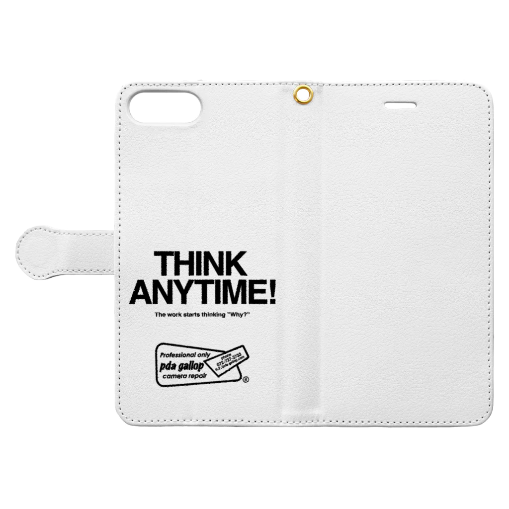 pda gallop official goodsのTHINK ANY TIME! GOODS 手帳型スマホケースを開いた場合(外側)