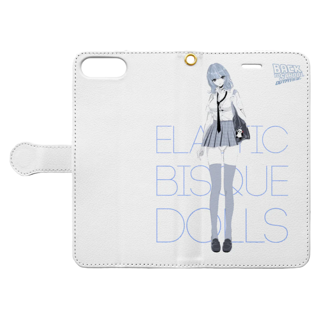 loveclonesのBACK TO SCHOOL 着せ替えビスクドール Book-Style Smartphone Case:Opened (outside)