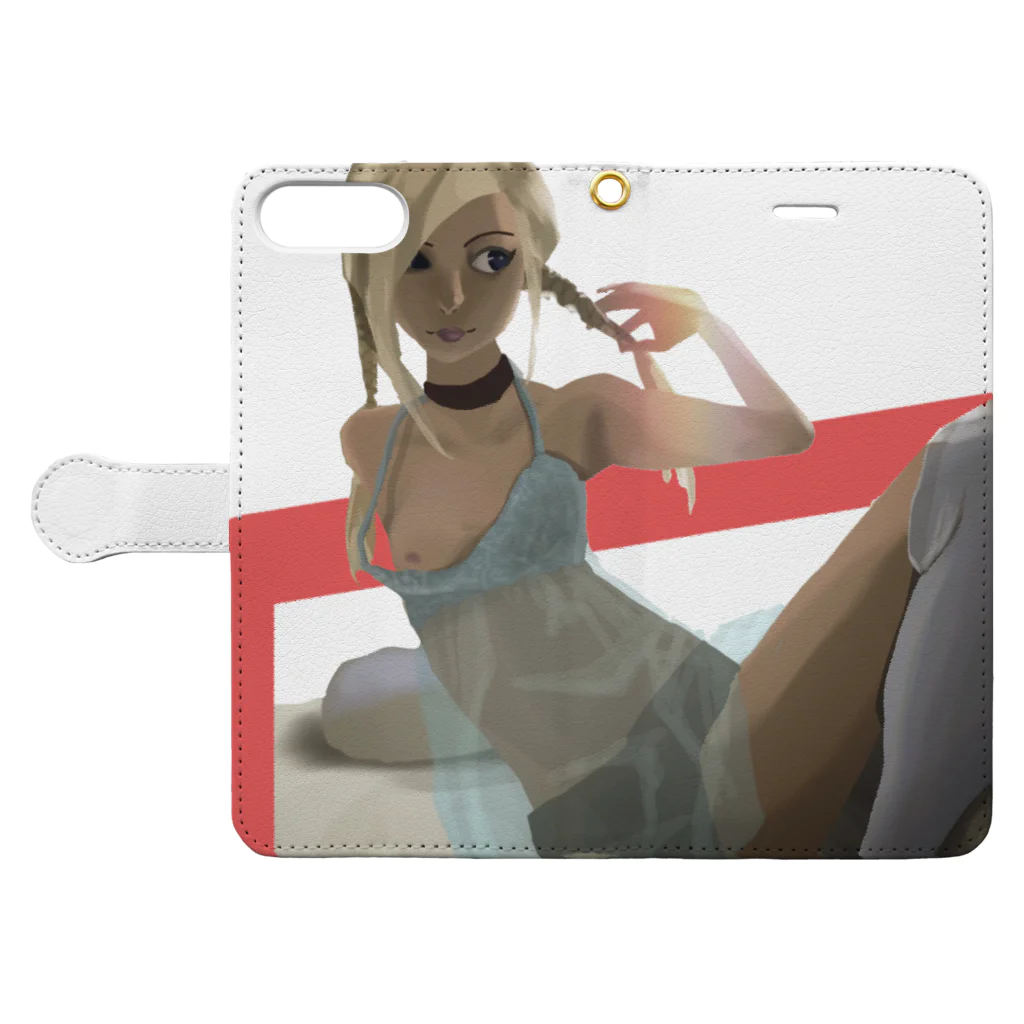 可愛い女の子職人vent4444の後光 Book-Style Smartphone Case:Opened (outside)