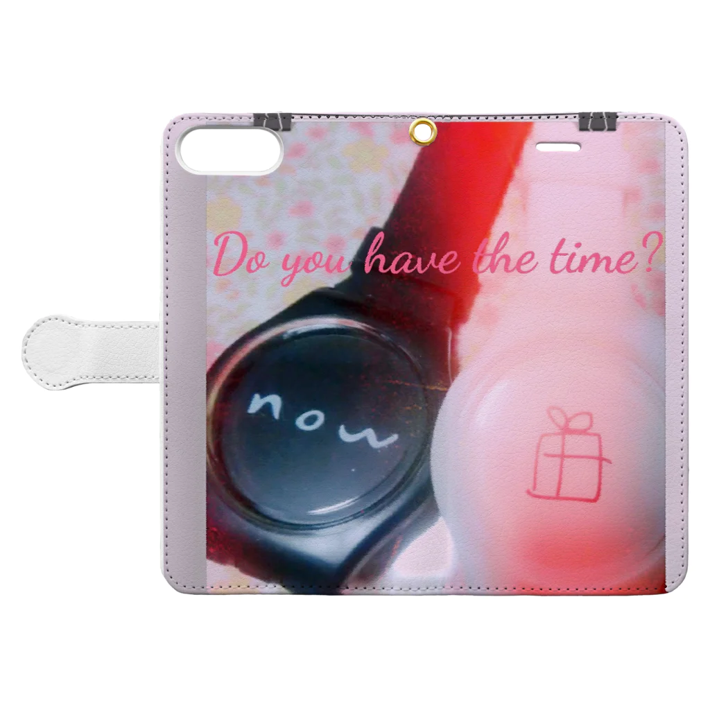 』Always Keep Sunshine in your heart🌻のあるのは今だけ⌚✨ Book-Style Smartphone Case:Opened (outside)