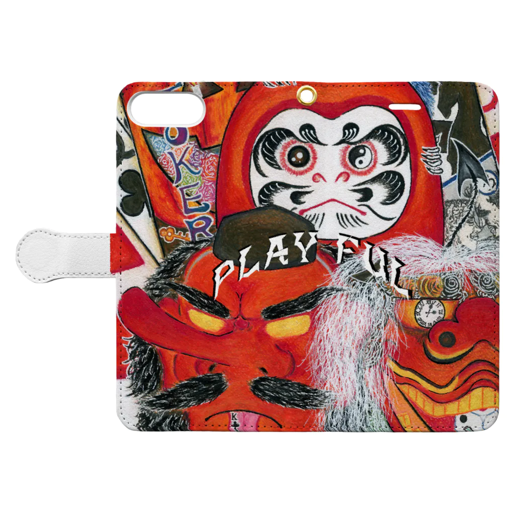 PLAY　FULのPLAY FUL【全面+小ロゴ】 Book-Style Smartphone Case:Opened (outside)