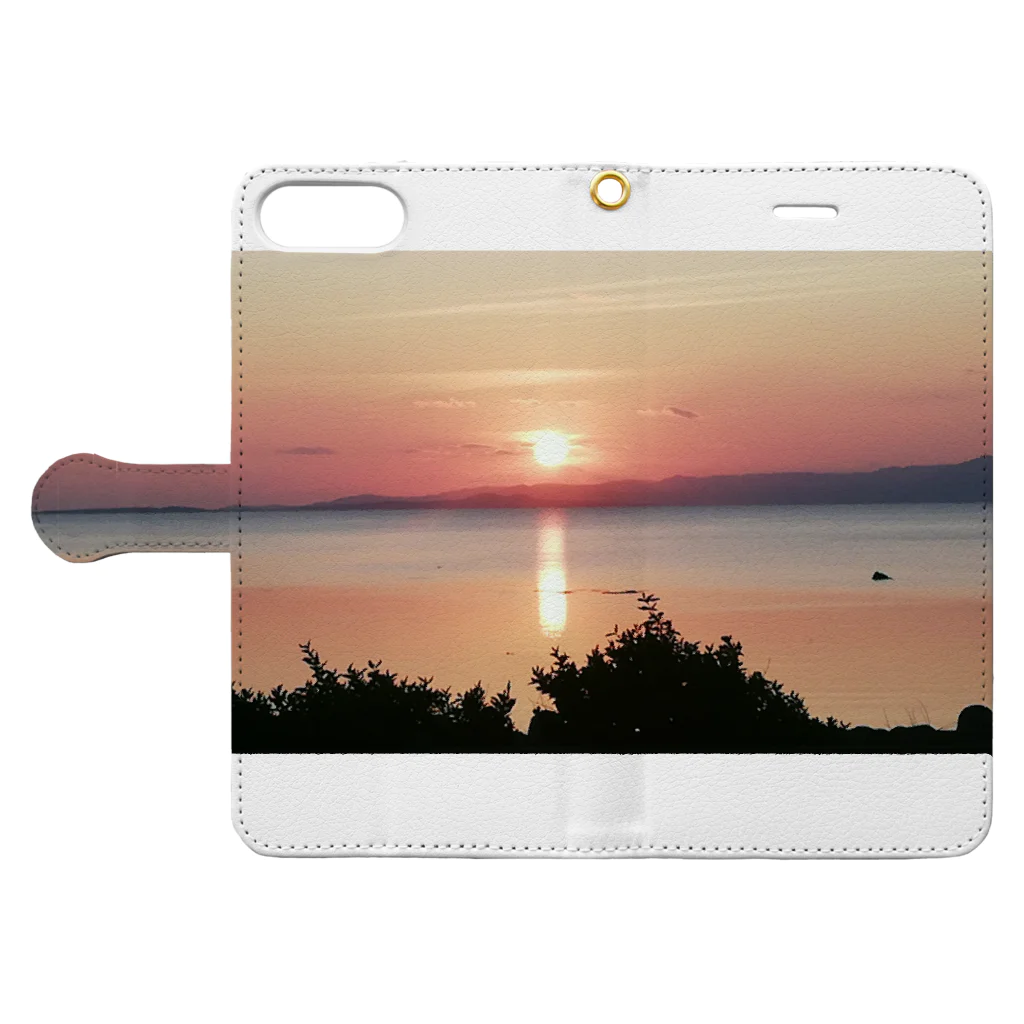 美ら島（beautiful island）パラダイス（Paradise）の夕焼け２ Book-Style Smartphone Case:Opened (outside)