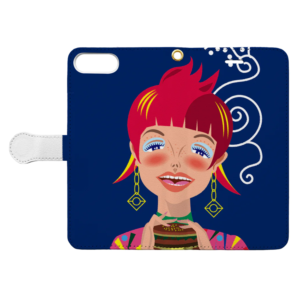 art_charachikiの女の子 Book-Style Smartphone Case:Opened (outside)