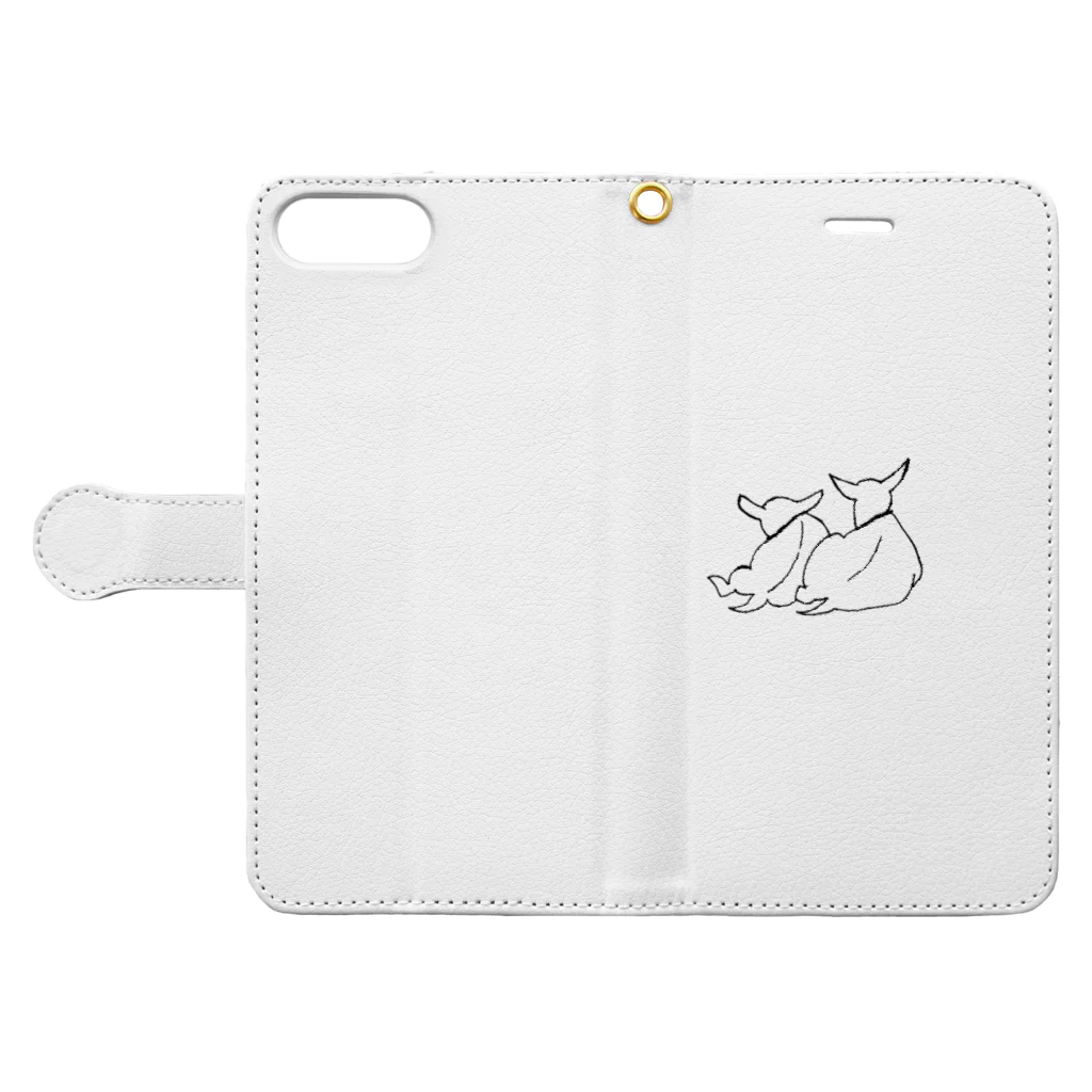 510goat（ゴートゴート）のふたごのうしろすがた Book-Style Smartphone Case:Opened (outside)