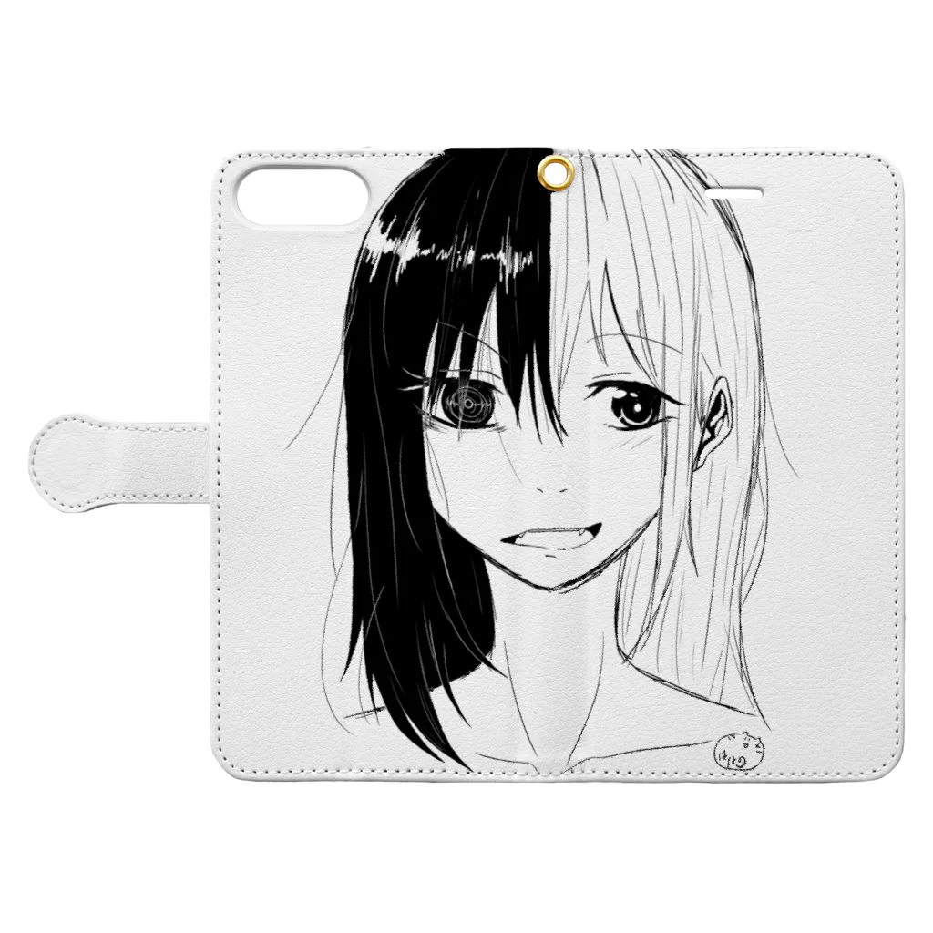 彩る葉っぱなの～の情緒不安定 Book-Style Smartphone Case:Opened (outside)