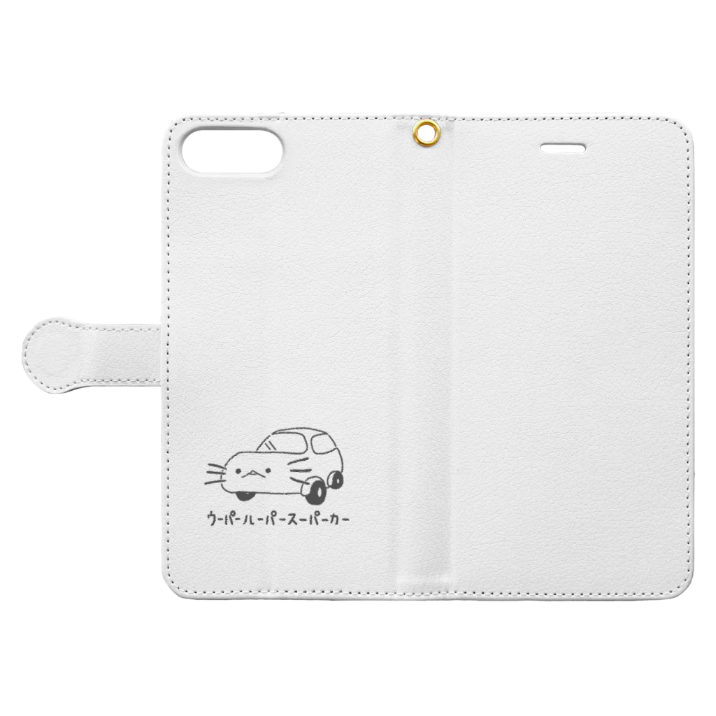 ぷにおもちSHOPのウーパールーパースーパーカー Book-Style Smartphone Case:Opened (outside)