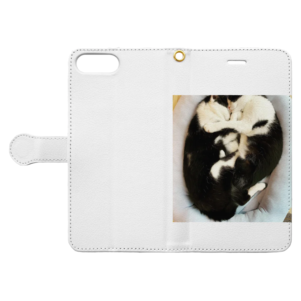 sakoのココ&ナナ Book-Style Smartphone Case:Opened (outside)