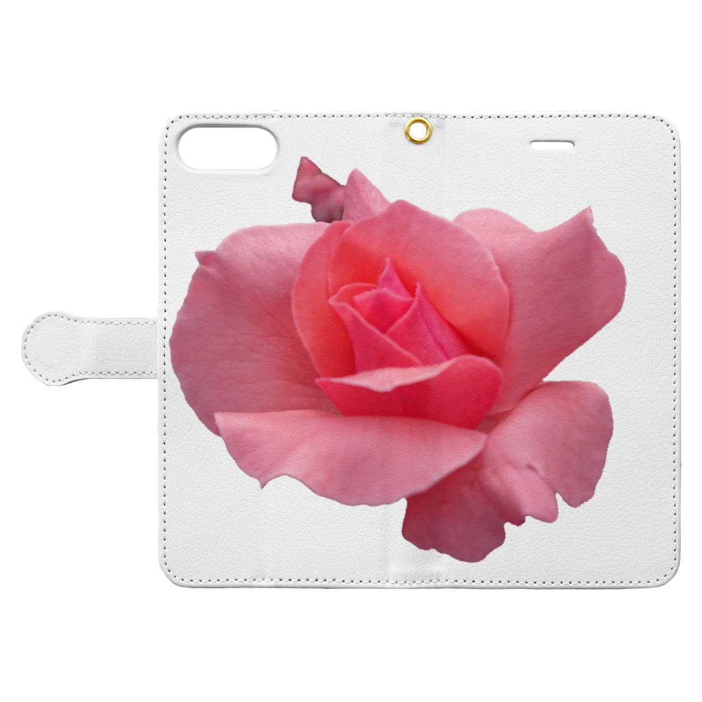 でおきしりぼ子の実験室のThe Rose (Half-blooming) Book-Style Smartphone Case:Opened (outside)