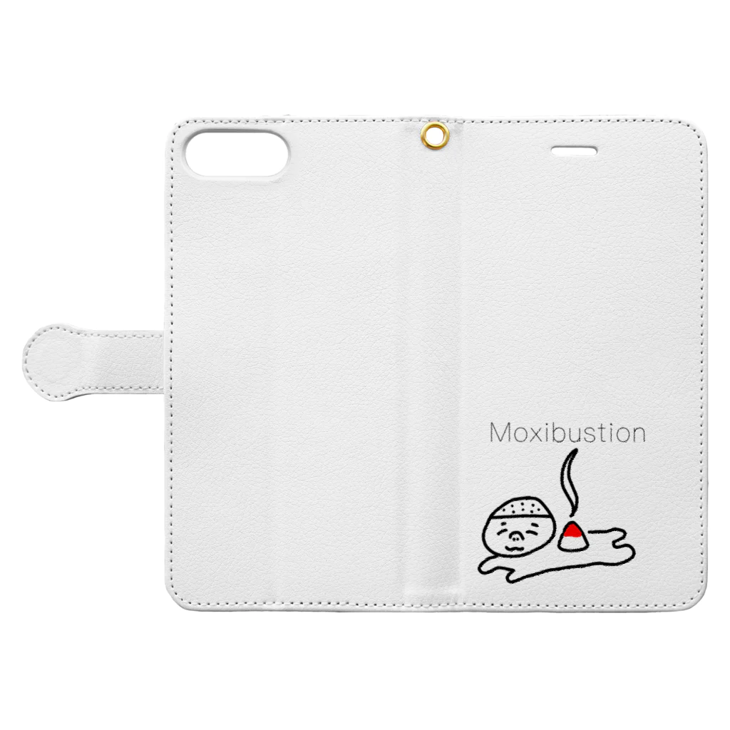 e-pinのお灸サイコー Book-Style Smartphone Case:Opened (outside)