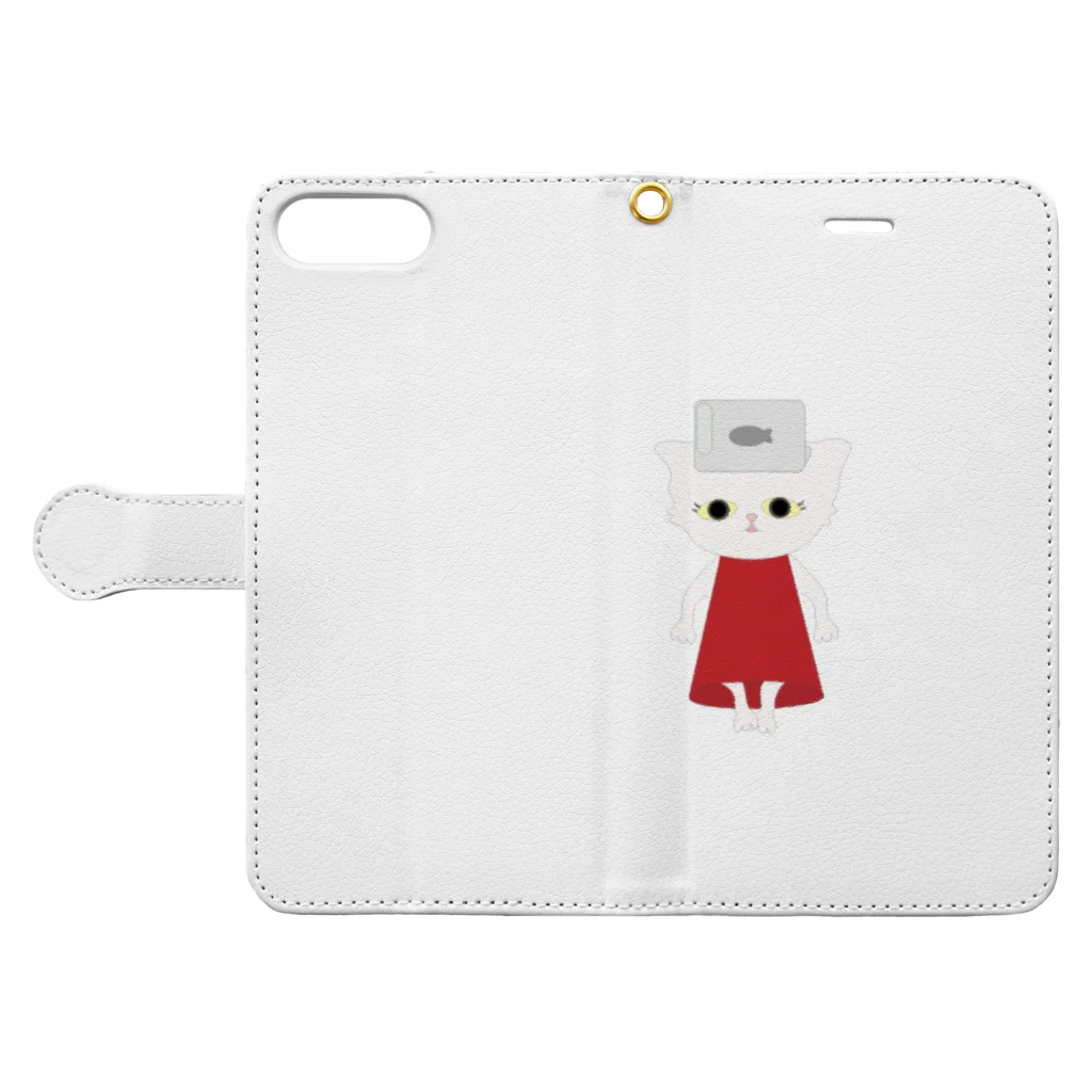 NISHI のエンジニア猫 Book-Style Smartphone Case:Opened (outside)