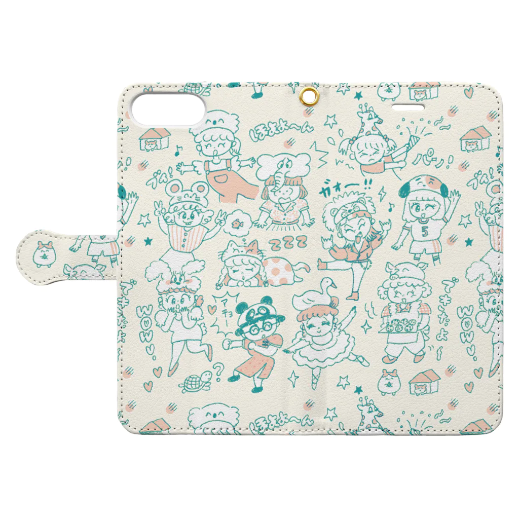 りかちゃんのかぶりものガールズ（ポテサラ） Book-Style Smartphone Case:Opened (outside)