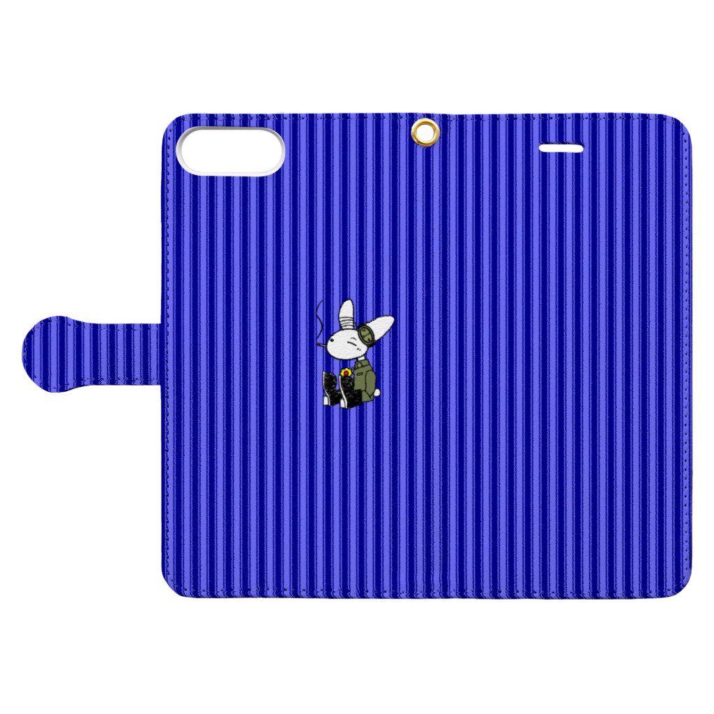 Rabit-shopの[Rabit]スマホケース(青)[複数機種] Book-Style Smartphone Case:Opened (outside)