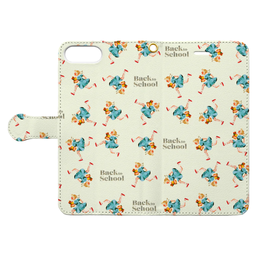 マツダヤスヨのイラストのBack To School B Book-Style Smartphone Case:Opened (outside)