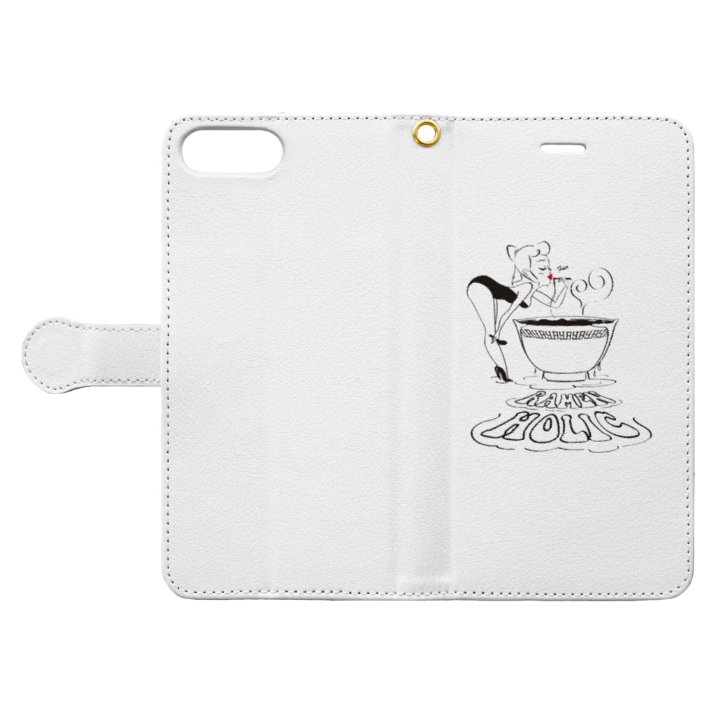 齊藤夢愛(ゆあ)のRAMEN HOLIC(背景透明化ver.) Book-Style Smartphone Case:Opened (outside)