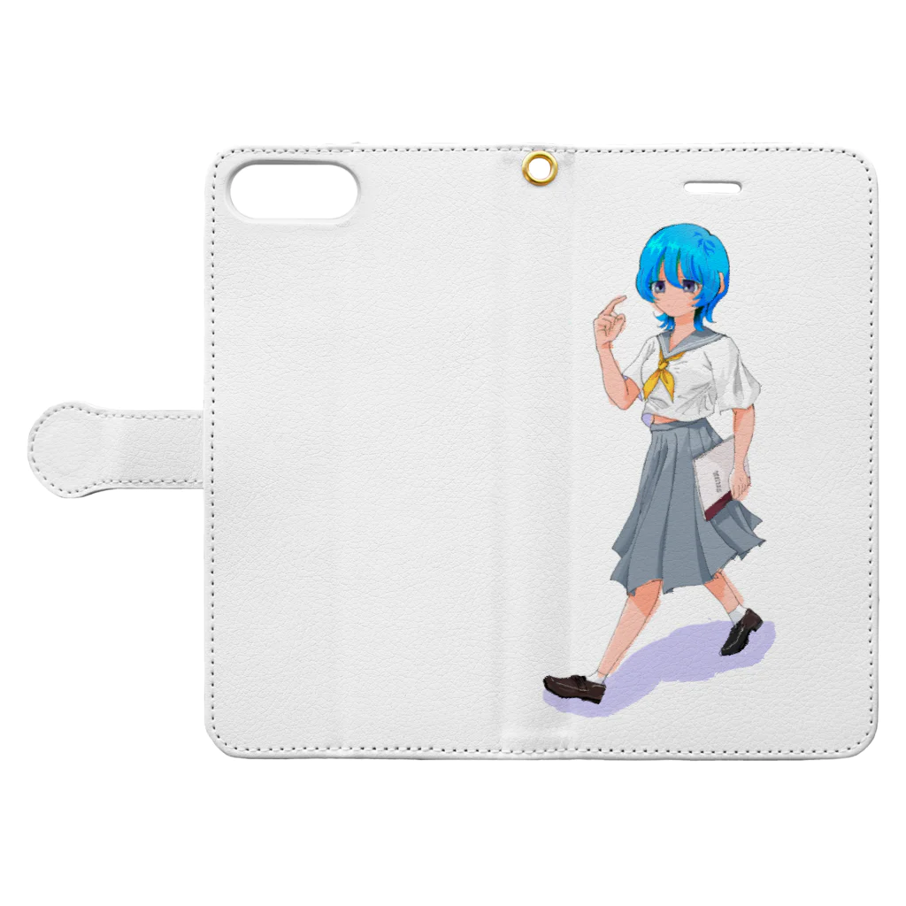 wmatpmentの日直セーラー女の子 Book-Style Smartphone Case:Opened (outside)