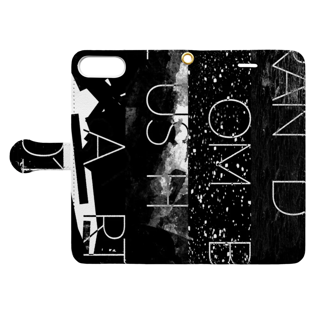 Sizzle artworkのTYPOGRAPHIC -BLUSH- Book-Style Smartphone Case:Opened (outside)