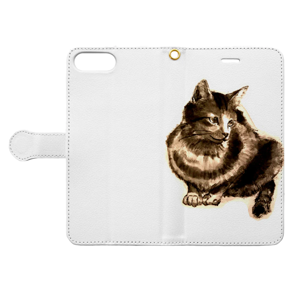 iyori-oのねこ1 Book-Style Smartphone Case:Opened (outside)