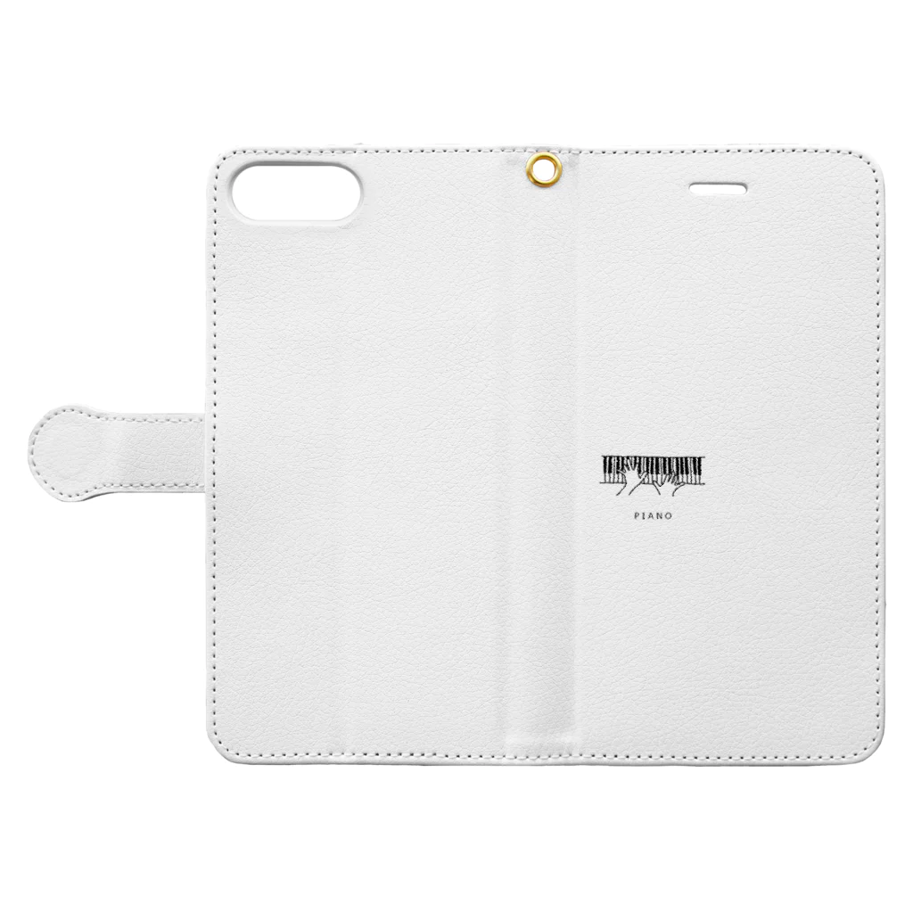 kei-hanaのピアノ Book-Style Smartphone Case:Opened (outside)