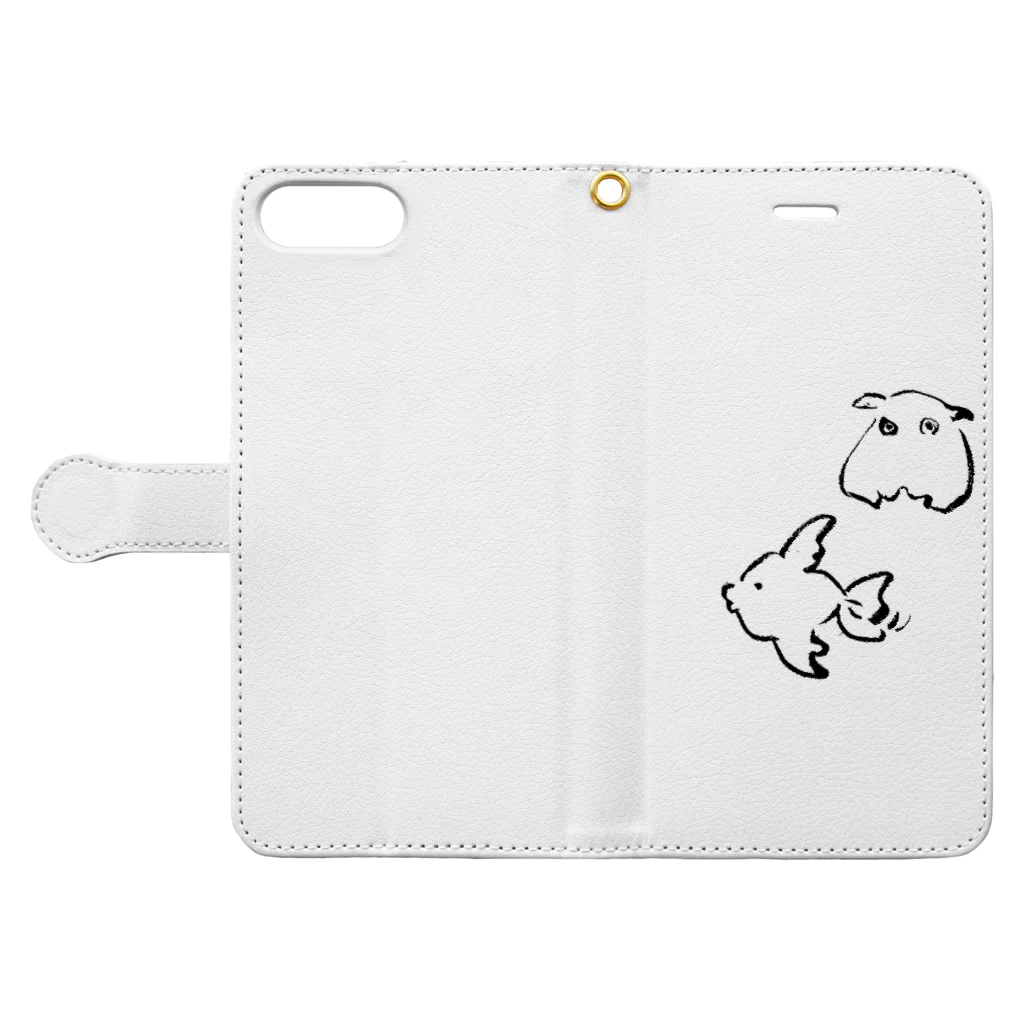 Nekoのぎんすんandまんぼちゃん Book-Style Smartphone Case:Opened (outside)